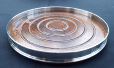 LARGE 21cm SILVER HALLMARKED BIRMINGHAM 1986 WINE COASTER SALVER TRAY