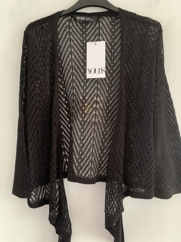 Bnwt yours black crochet open - yours,