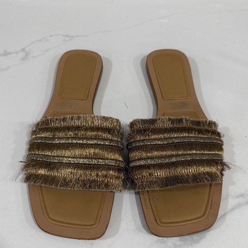 Zara gold metallic fringe - gold,