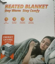 Heated Electric Blanket - Dark Blue - digital controller 180x130