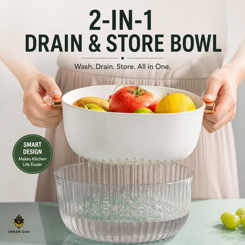 Double layer colander - colander, bowl