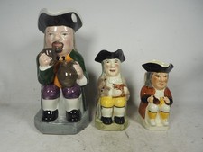 3 x Vintage Ceramic Toby Jugs