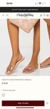  Pretty Little Thing Nude Clear Strap Mule Sandals Size UK 5