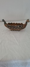 Vintage 1970's Wade Porcelain Viking Ship/Boat Bowl EX CON Brown/Blue Grey