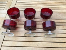 6 Luminarc 1970s Ruby Red