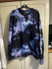 Men’s Hollister Galaxy Tye Dye Super Soft Sweatshirt Jumper Size XL Blue/Purple