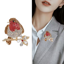 Large Rhinestone Red Breasted