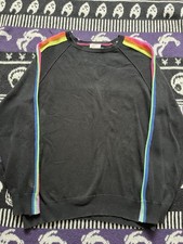 Whisper By Brodie Women’s Black Rainbow Sleeve Jumper Pullover Sweater Sz M