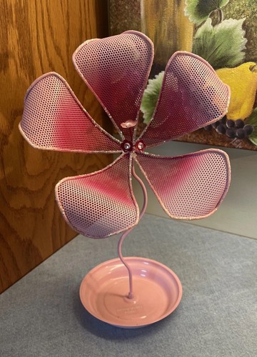 Vintage pink flower metal mesh - pink,