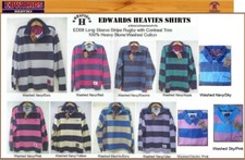 NEW EDWARDS HEAVIES MENS LONG SLEEVE RUGBY SHIRT MANS WASHED ED08 EDWARD HEAVY