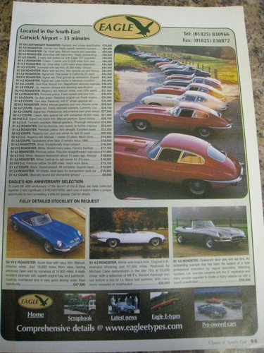 Eagle stock list cars jaguars - eagle,