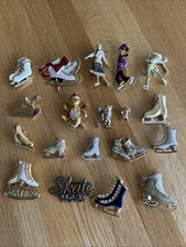 Job Lot 19 Ice Figure Skate Skating Boots Brooches Pins Vintage