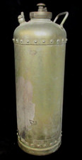 Rare Antique Steel and Brass Victorian Fire Extinguisher 21" inch Tall