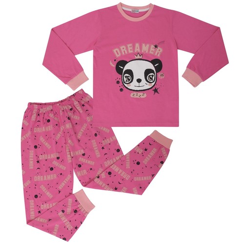 Kids girls pyjamas pink panda - pyjamas,