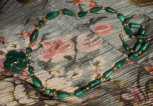 Vintage natural malachite - natural,