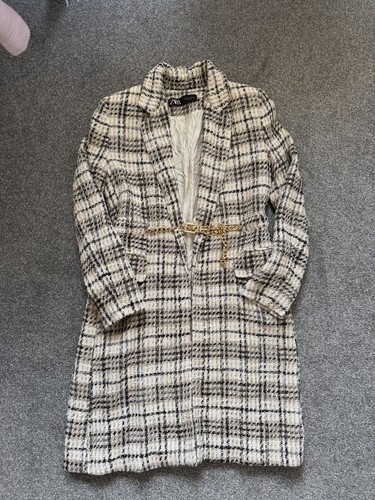 White zara belted trench coat - zara,