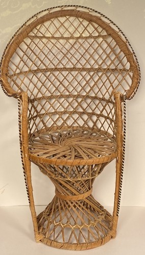 Vtg wicker rattan peacock - vtg, doll