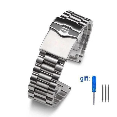 Silver stainless steel watch - steel,