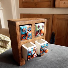 MANGO WOOD CHEST WITH 4