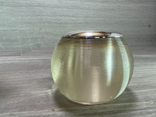 ANTIQUE / VINTAGE MATCH STRIKER IN RIBBED GLASS AND SOLID SILVER 