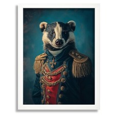 Badger General Art Print Vintage Badger Portrait Animal Wall Art Poster Print 