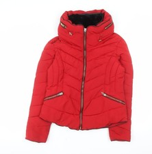 Zara Women Red Puffer Jacket L
