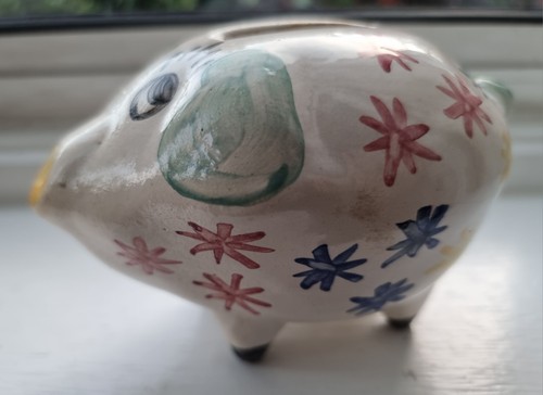 Vintage creigiau pottery piggy - creigiau,