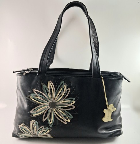 Radley black leather handbag - black,