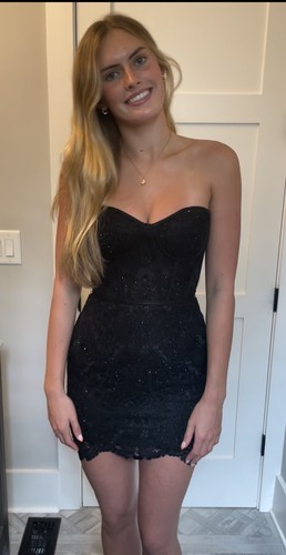 Sherri hill black - hill, strapless