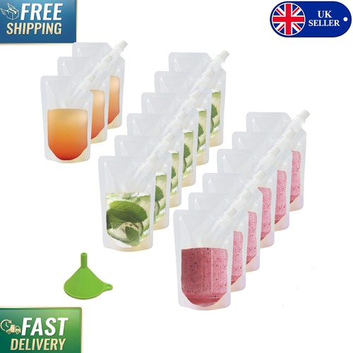 Clear drink pouches with - clear,