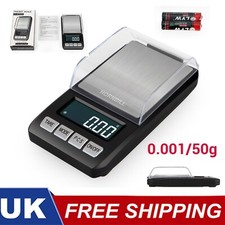 Pocket Digital Scales 0.001g-50g Jewellery Gold Weighing Mini LCD Electronic UK