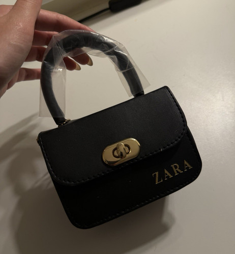 Zara black faux leather look - black,
