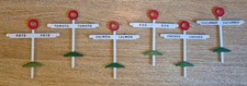VINTAGE RETRO 1950S PLASTIC SANDWICH SIGNS  MARKERS ROAD SIGNS POST
