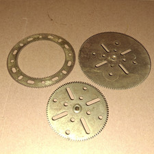 3 X(#180/27B/27C)ORIGINAL PRE WAR GOLD MECCANO STAMP(GEAR RING/133/95T GEAR RING