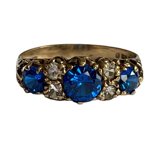 9ct gold gypsy ring blue - gold,