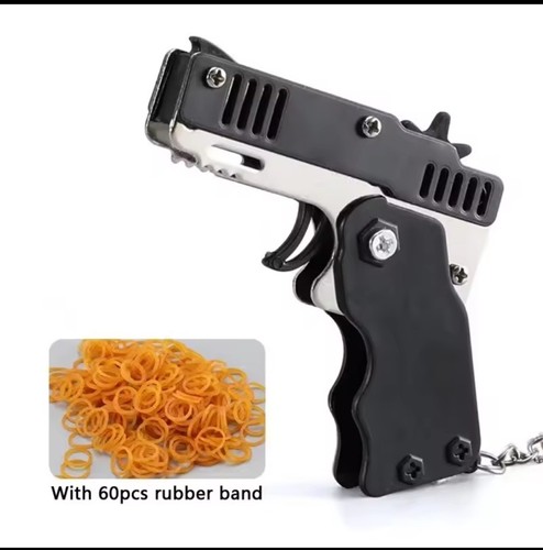 Keychain rubber band toy gun - keychain,