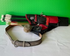 Vintage NEET Archery Quiver with 15 Easton Arrows (1814 & 1913) + Leather
