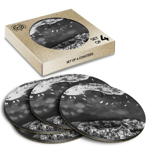Boxed round coasters - x, bw