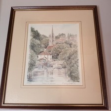 Thames at Marlow Limited Print By Glyn Martin Framed Glazed Signed 623/850