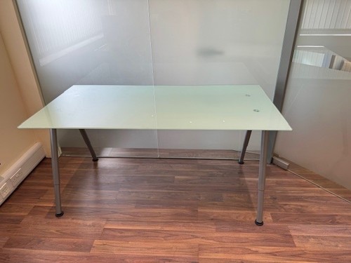 Ikea large glass desk - 160cm, x