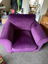 Purple Velvet Oversize Armchair. Great Condition. DFS