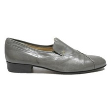 STACYADAMS Womens Grey Leather Slip-On Shoes UK 8 Elegant Comfortable Footwear