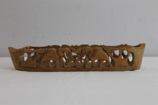 Carved Wooden Bowl African Serving Display Dish Animals Elephant Wood Tableware