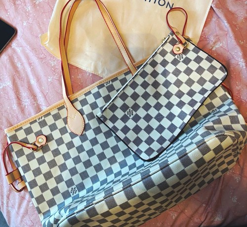 Cream white handbag with pouch - cream,
