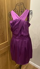 Armani Exchange Vintage 2010 Purple Satin Grecian Toga Draped Short Dress U.K.10