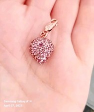 Milano Charm Natural Pink Tourmaline Rose Gold Plated 925 Sterling Silver