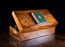 Monumental Rosewood Brass Inlaid Writing Slope, c.1840