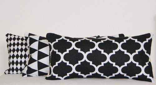 Oblong cushion covers - oblong, black