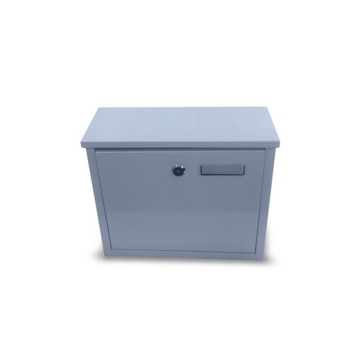 Steel post box black - black, white