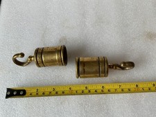 ANTIQUE 1 INCH ROPE HOOK PAIR ENDS STAIRS BANISTER SAFETY BARRIER HAND RAIL BOAT